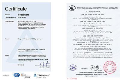 Certificates